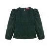 BURU Pink Label Val Long Sleeve Puff Sleeve Top - Green Waffle Clothing