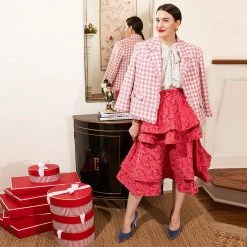 BURU Pink Label BURU X Val Boxy Blazer - Pink & Ivory Tweed Clothing