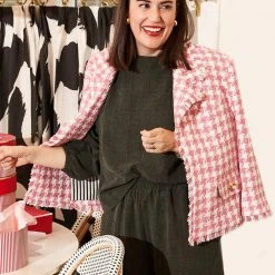 BURU Pink Label BURU X Val Boxy Blazer - Pink & Ivory Tweed Clothing