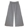 BURU Pink Label Bottoms Wide Leg Cropped Trouser - Black & White Micro Stripe