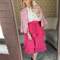 BURU Pink Label BURU X Val Boxy Blazer - Pink & Ivory Tweed Clothing