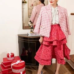 BURU Pink Label BURU X Val Boxy Blazer - Pink & Ivory Tweed Clothing