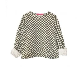 BURU White Label Everyday Pullover - Olive & Ivory Check Clothing