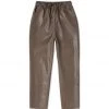 BURU White Label Bottoms Cropped Vegan Leather Trousers - Mocha