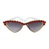 Buru Accessories Rhinestone Cat Eye Shades - White & Red 1 Buru Accessories Rhinestone Cat Eye Shades - White & Red
