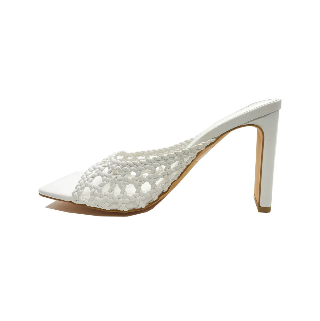 Buru Accessories Basket Weave Sandals - White 4 Buru Accessories Basket Weave Sandals - White