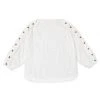 BURU White Label Button Sleeve Blouse - White Eyelet - Final Sale Clothing