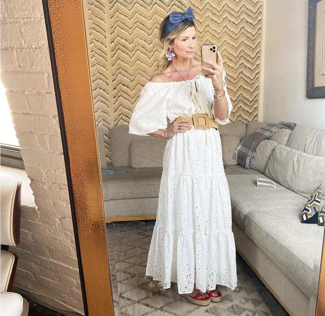 BURU White Label On And Off The Shoulder Dress - White Eyelet Clothing 8 BURU White Label On And Off The Shoulder Dress - White Eyelet Clothing