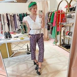 BURU White Label Tops Deep V Peplum Tank - White