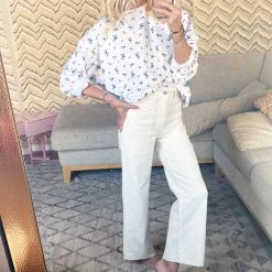 BURU White Label High Rise Sailor Jeans - White Clothing