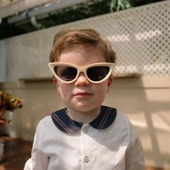 BURU Pink Label Clothing Nat Note Children's Peter Pan Collar Shirt - White Poplin & Pinstripe - Final Sale