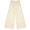BURU Pink Label Wide Leg Cropped Trouser - Ivory Dot Knit Clothing