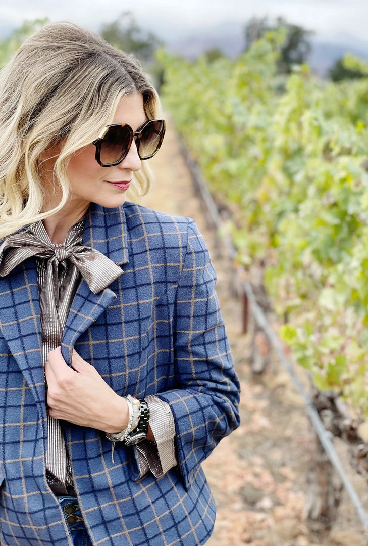 BURU Pink Label Outerwear Boxy Blazer - Blue Windowpane Flannel 4 BURU Pink Label Outerwear Boxy Blazer - Blue Windowpane Flannel