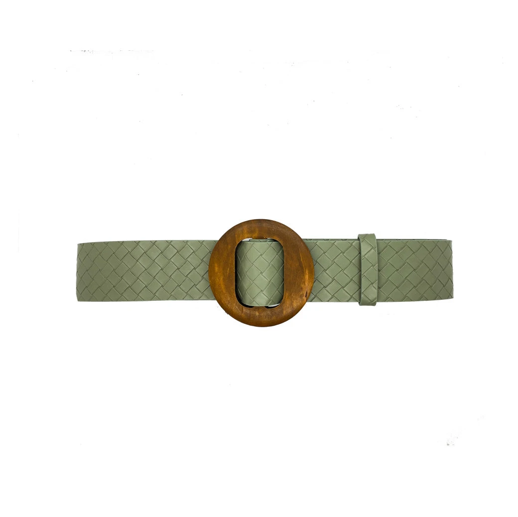 Buru Accessories Woven Vegan Leather Belt - Green 7 Buru Accessories Woven Vegan Leather Belt - Green