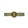 Buru Accessories Woven Vegan Leather Belt - Green