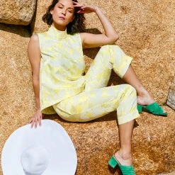 BURU White Label Everyday Pants - Yellow Brocade