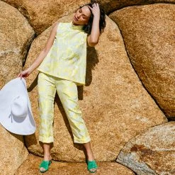 BURU White Label Everyday Pants - Yellow Brocade