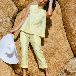 BURU White Label Everyday Pants - Yellow Brocade