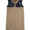BURU White Label Zip Up Vest Dress - Tan & Black - Final Sale